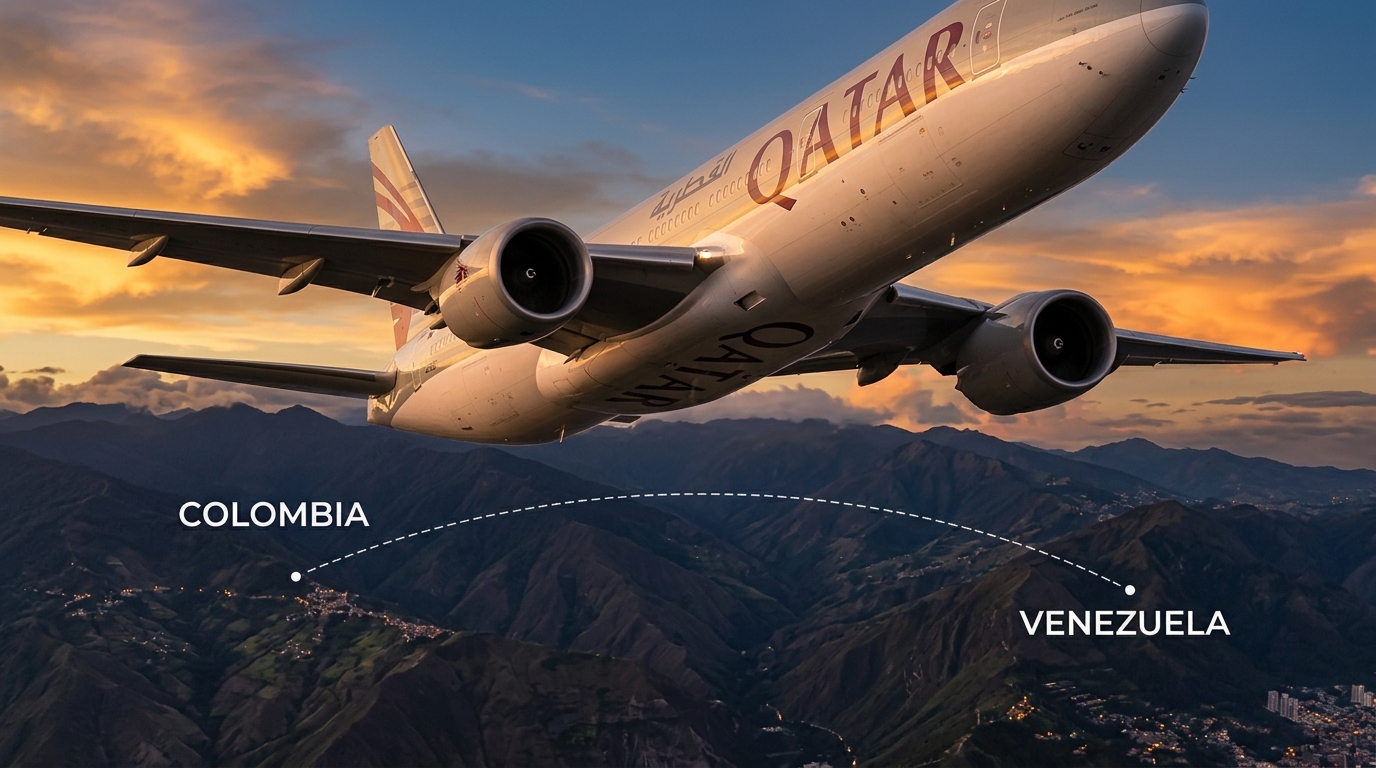 Qatar Airways consolida su expansión en Sudamérica: La aerolínea refuerza sus rutas operativas internacionales para dinamizar la conectividad entre Colombia y Venezuela.